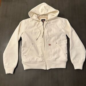 Dickies Cream Sherpa-Lined Zip-Up Jacket